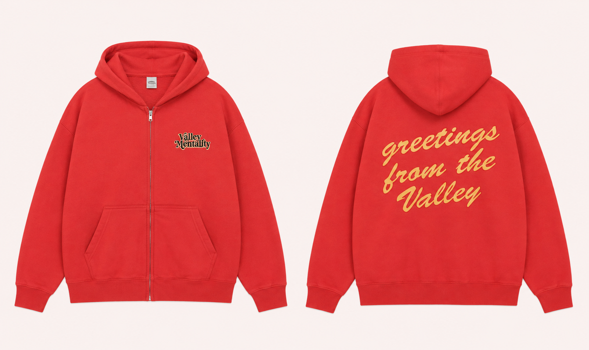 "Greetings From the Valley" Zip Up
