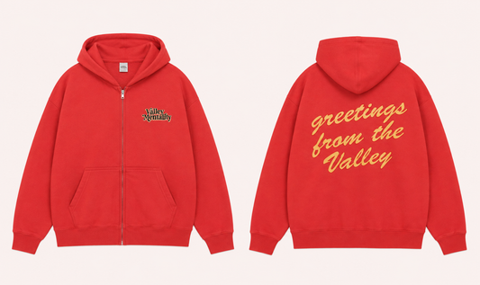 "Greetings From the Valley" Zip Up